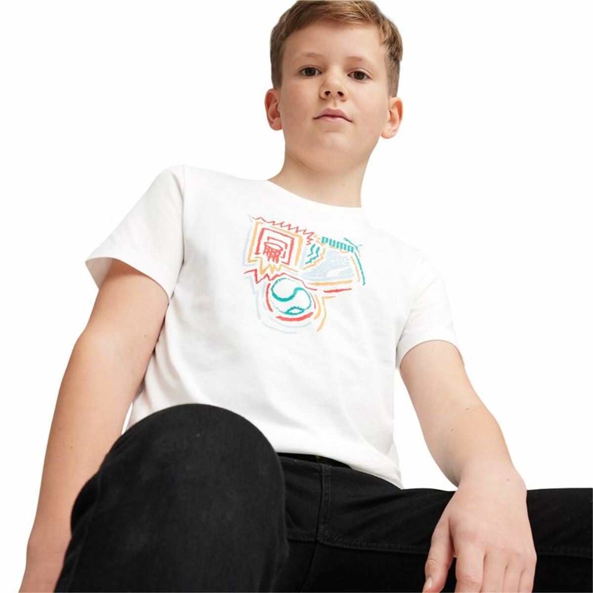 Camisola de Manga Curta Infantil Puma GRAPHICS